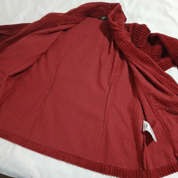 Woolrich Women's Large Cranberry Full-Zip 100% Wide Corduroy Jacket Pockets - Picture 7 of 14